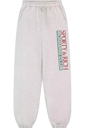 Sporty & Rich Bukser, Dame, Grå, S, Bomuld, Grå Sweatpants Løs Pasform Elastisk Talje
