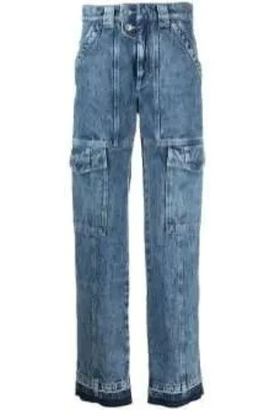 Isabel Marant Jeans, Dame, Blå, 2XS, Bomuld, Cargo-Pocket Straight Jeans