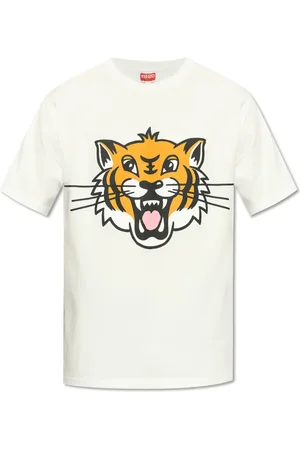 Kenzo Top, Herre, Hvid, L, Bomuld, T-shirt med print