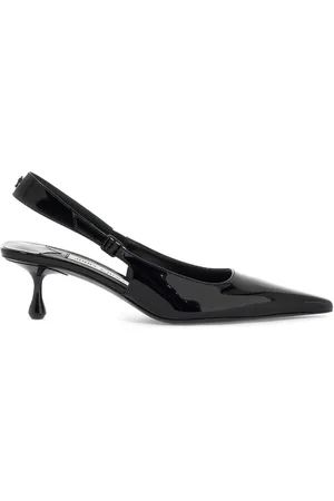Jimmy Choo Sko, Dame, Sort, 37 EU, Læder, Lakeret læder Slingback Decollete Hæle