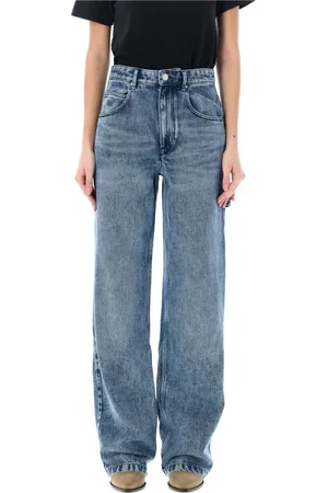 Isabel Marant Jeans, Dame, Blå, XS, Bomuld, Lyseblå Cargo Jeans med Høj Talje