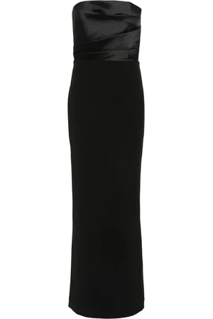 Solace Kjole, Dame, Sort, XS, Uld, Sort Stropløs Draperet Kjole