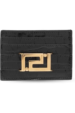 VERSACE Tilbehør, Dame, Sort, ONE SIZE, Uld, Kortholder med logo