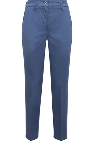 Jacob Cohen Bukser, Dame, Blå, XS, Bomuld, High Waist Slim Crop Bukser