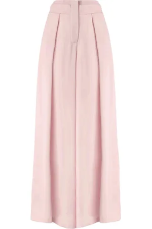 GENNY Bukser, Dame, Lyserød, XS, Rosa Palazzo Bukser med Lagdelte Detaljer