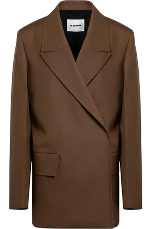 Jil Sander Jakke, Dame, Brun, S, Uld, Double-Breasted Jakke