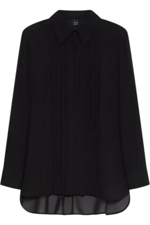 MARELLA Bluser & Skjorter, Dame, Sort, 2XS, Uld, Sort langærmet skjorte Entry