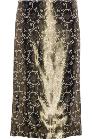 Kenzo Nederdel, Dame, Blå, S, Uld, Blå Blomstret Pencil Skirt