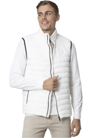 Karl Lagerfeld Jakke, Herre, Hvid, 4XL, Uld, Quiltet Ærmeløs Hvid Jakke