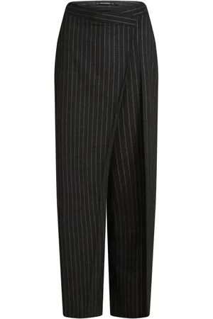 Karl Lagerfeld Bukser, Dame, Sort, S, Pinstripe Wrap Bukser