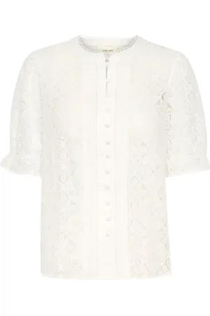 Cream Bluser & Skjorter, Dame, Hvid, L, Elegant Blonde Skjorte med Knapper