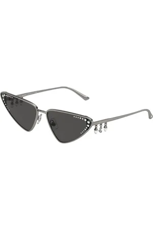 Jimmy Choo Tilbehør, unisex, Grå, 63 MM, Uld, Stilfulde solbriller i grå med mørke linser