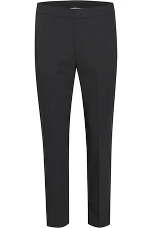 INWEAR Bukser, Dame, Sort, 2XL, Bomuld, Elastiske plisserede bukser