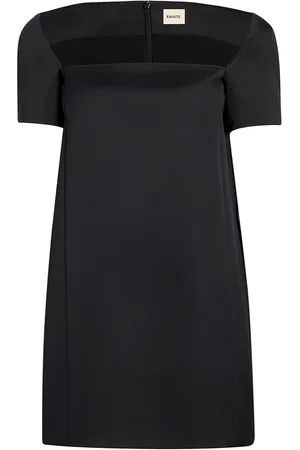 Khaite Kjole, Dame, Sort, S, Sort Minikjole med Firkantet Halsudskæring, Elegant Kjole