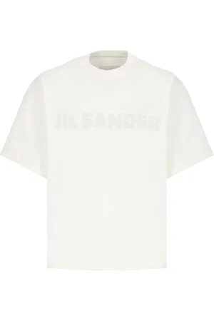 Jil Sander Top, Herre, , S, Bomuld, Elfenbensfarvet bomulds sweater med rund hals og korte ærmer