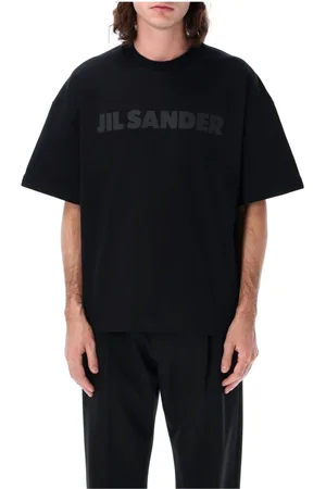 Jil Sander Top, Herre, Sort, M, Bomuld, Logo T-Shirt Oversized Fit