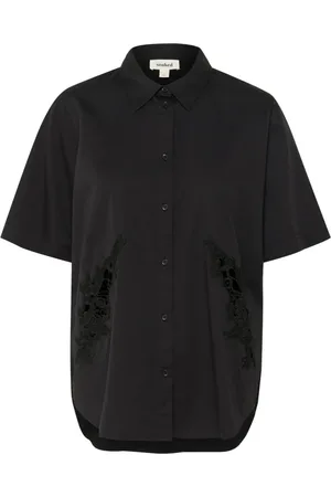 Soaked in Luxury Bluser & Skjorter, Dame, Sort, 2XL, Sort kortærmet skjortebluse