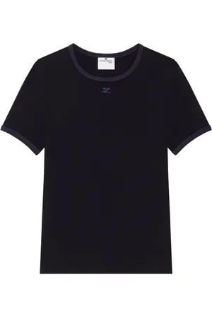 Courrèges Top, Dame, Sort, S, Bomuld, Navy & Bomuld T-shirt
