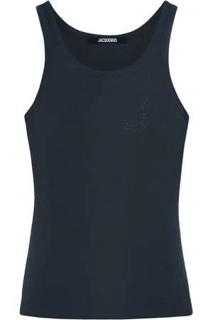 Jacquemus Top, Herre, Blå, L, Bomuld, Fisherman Motif Sleeveless Top