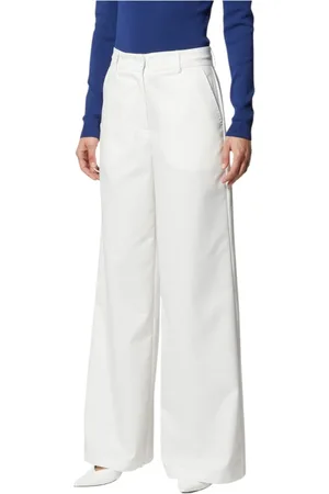 Silvian Heach Bukser, Dame, , M, Uld, Bred Ben Hvide Bukser Elegant Stil
