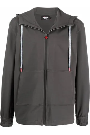 Kiton Sweathshirts & Hoodies, Herre, Grå, 2XL, Bomuld, Koksgrå Hættetrøje med Lynlås