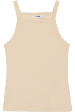 Ivy & Oak Top, Dame, Gul, XL, Uld, Tanktop i ribbet look