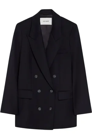 Ivy & Oak Jakke, Dame, Blå, L, Uld, Double Breasted Boxy Blazer