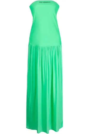 Karl Lagerfeld Kjole, Dame, Grøn, XS, Strapless Strandkjole