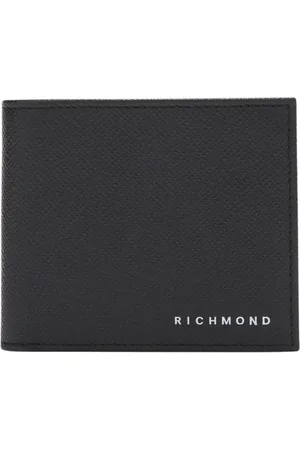 John Richmond Tilbehør, Herre, Sort, ONE SIZE, Læder, Foldbar pung med logo