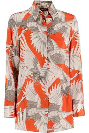 Kiton Bluser & Skjorter, Dame, , S, Silke Printet Bluse