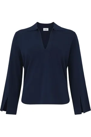 KANGRA CASHMERE Bluser & Skjorter, Dame, Blå, XS, Blå T-shirts og Polos