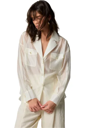Kocca Bluser & Skjorter, Dame, , XL, Uld, Sheer Chic Langærmet Skjorte