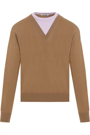 Jil Sander Strik, Herre, Brun, M, Uld, Walnut Jumper
