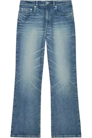 Kenzo Jeans, Dame, Blå, W27, Bomuld, Blå Cropped Fit Jeans med Distressed Effekt