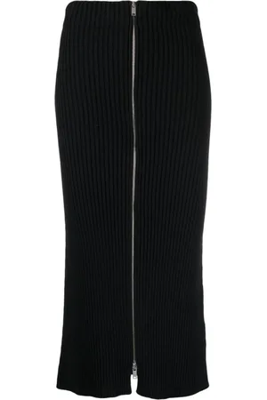 Jil Sander Nederdel, Dame, Sort, 2XS, Bomuld, Midi Nederdel