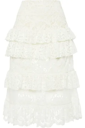 La DoubleJ Nederdel, Dame, Hvid, XS, Bomuld, Footloose Lacey Skirt