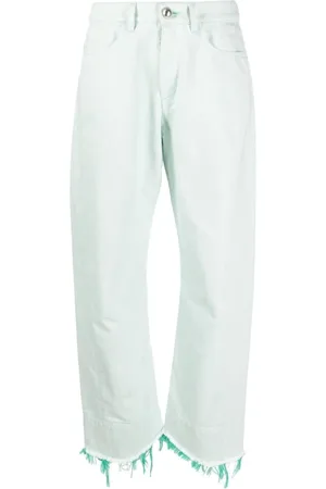 Jil Sander Jeans, Dame, Grøn, 2XS, Bomuld, Elegante Grønne Bomuldsbukser