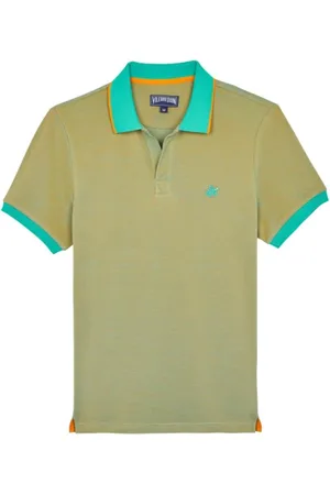 Vilebrequin Top, Herre, Grøn, S, Bomuld, Solid polo shirt i bomuld med skiftende effekt til mænd