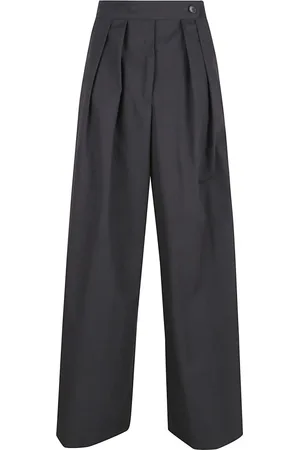 DRIES VAN NOTEN Bukser, Dame, Grå, XS, Bomuld, Grønne Bomuld Bukser Elegant Stil