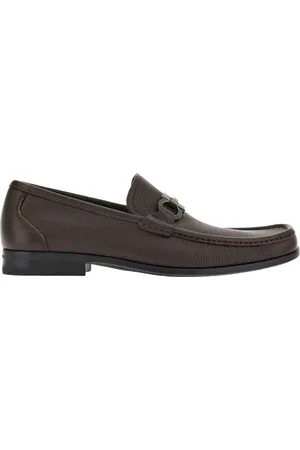 Salvatore Ferragamo Sko, Herre, Brun, 40 EU, Brun kalveskind loafer med Gancini ornament
