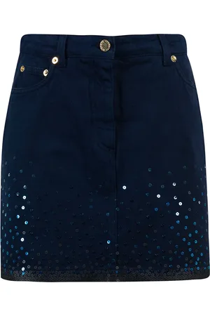 Alberta Ferretti Nederdel, Dame, Blå, 2XS, Denim, Elegant Sort Nederdel til Kvinder