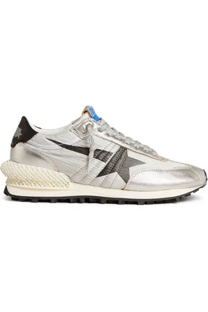 Golden Goose Sko, Dame, Grå, 36 EU, Metallic Star Print Sneakers