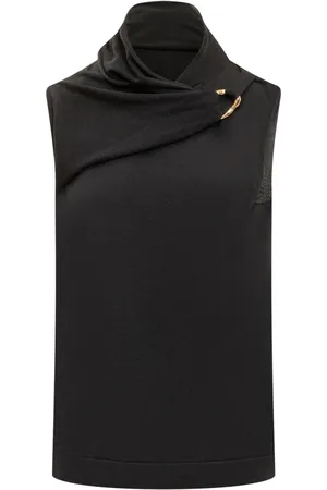 Jil Sander Top, Dame, Sort, L, Uld, Hlfn Ærmeløs Top