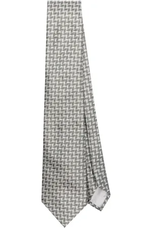 Giorgio Armani Tilbehør, Herre, Grå, ONE SIZE, Elegant Silkeslips til Mænd