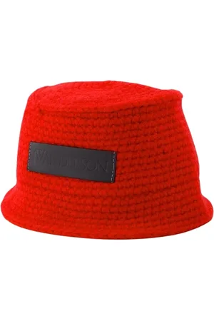 J.W.Anderson Tilbehør, Dame, Rød, ONE SIZE, Læder, Bucket Hat i syntetisk læder