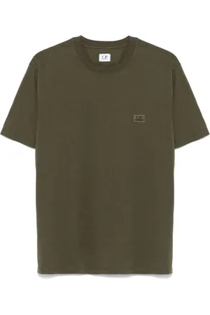 C.P. Company Top, Herre, Grøn, M, Bomuld, Grøn Logo Bomulds T-shirt