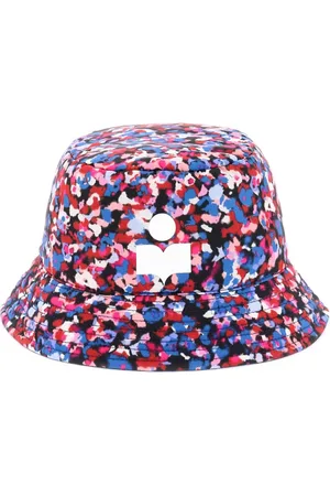 Isabel Marant Tilbehør, Dame, Flerfarvet, 56 CM, Uld, Vendbar blomstret bucket hat