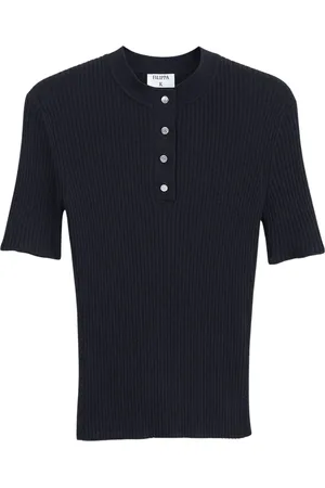 Filippa K Strik, Dame, Sort, XS, Strikket Top med Knapper