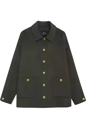ANINE BING Jakke, Dame, Grøn, M, Uld, Grøn Uld Oversized Skjortejakke
