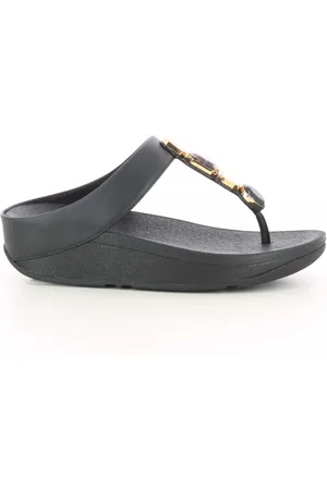 FitFlop Sko, Dame, Sort, 37 EU, Sort Multi-Stone Tå Sandaler